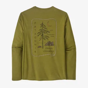 Patagonia Men's L/S Cap Cool Daily Graphic Shirt - Lands - Clean Climb Roots: Graze Green X-Dye