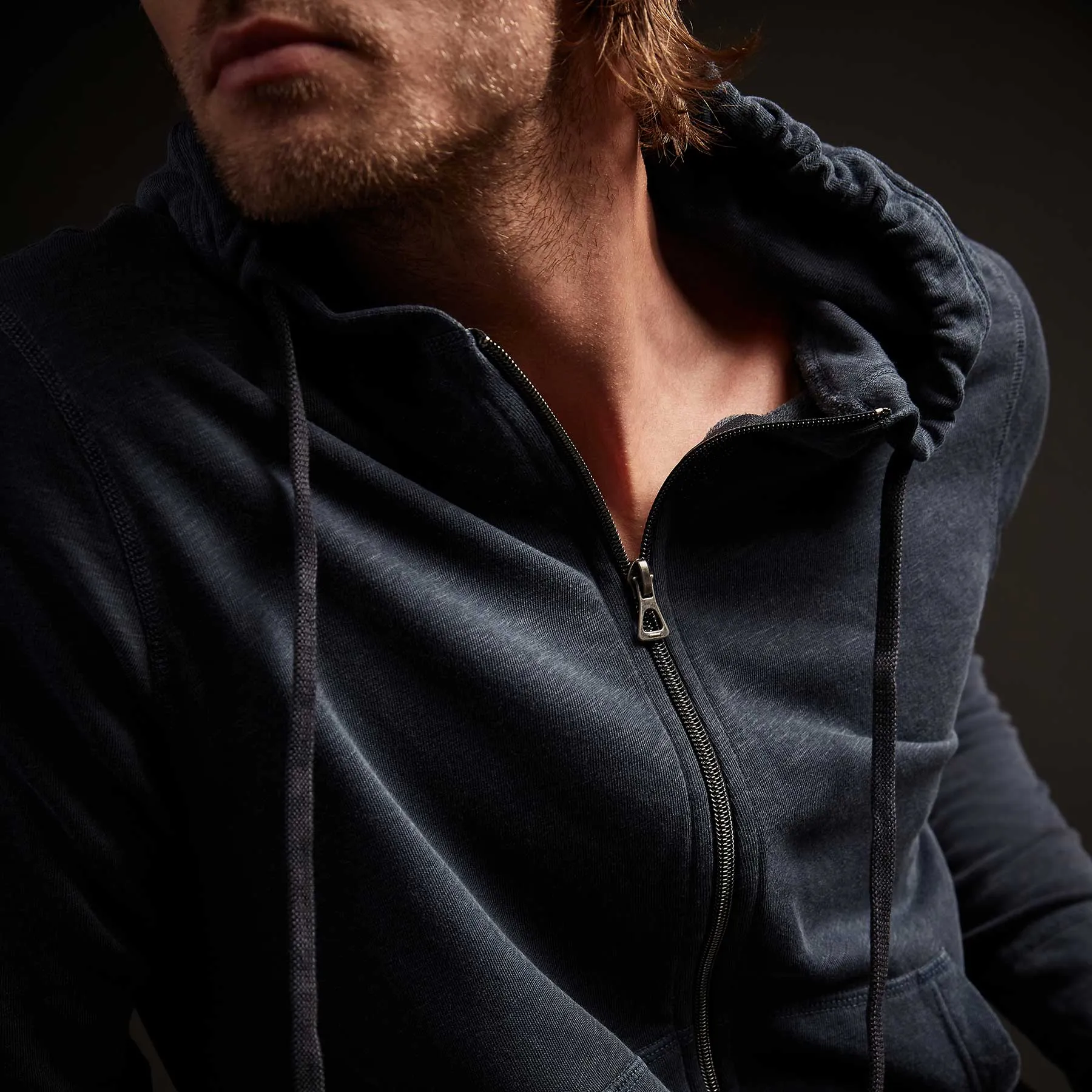 Vintage French Terry Zip Up Hoodie - Deep Pigment