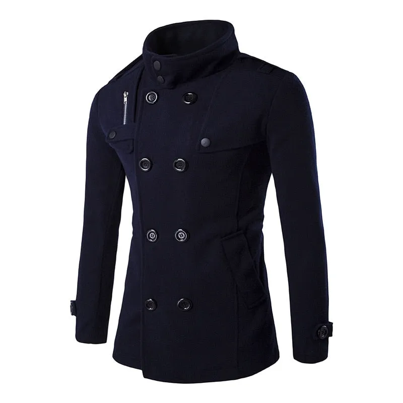 West Louis™ England Business Double Breasted Trench Coat
