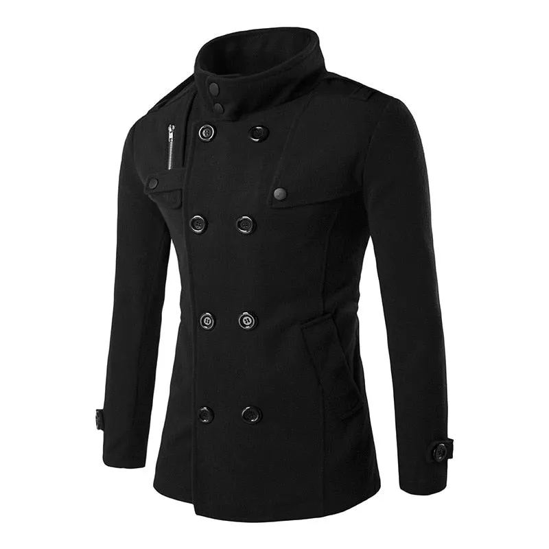 West Louis™ England Business Double Breasted Trench Coat