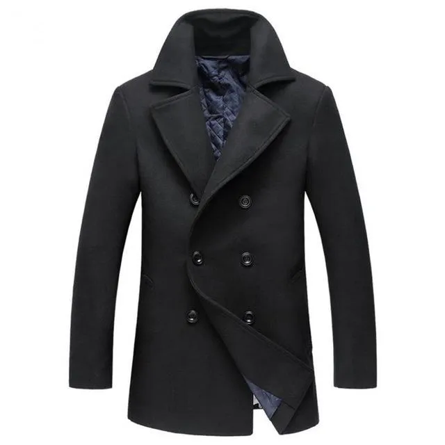 West Louis™ Slim Long Section Business Overcoat