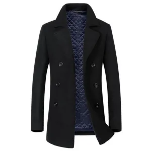 West Louis™ Slim Long Section Business Overcoat