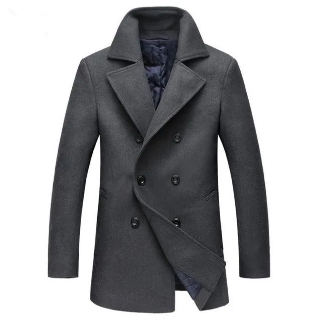 West Louis™ Slim Long Section Business Overcoat