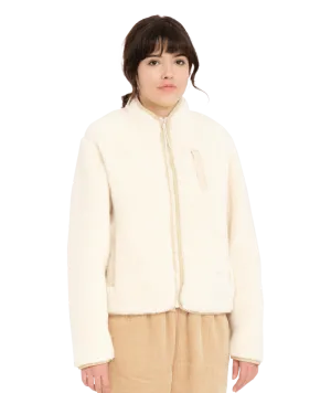 Wuzer Fuzzar Zip Fleece Jacket in Cloud