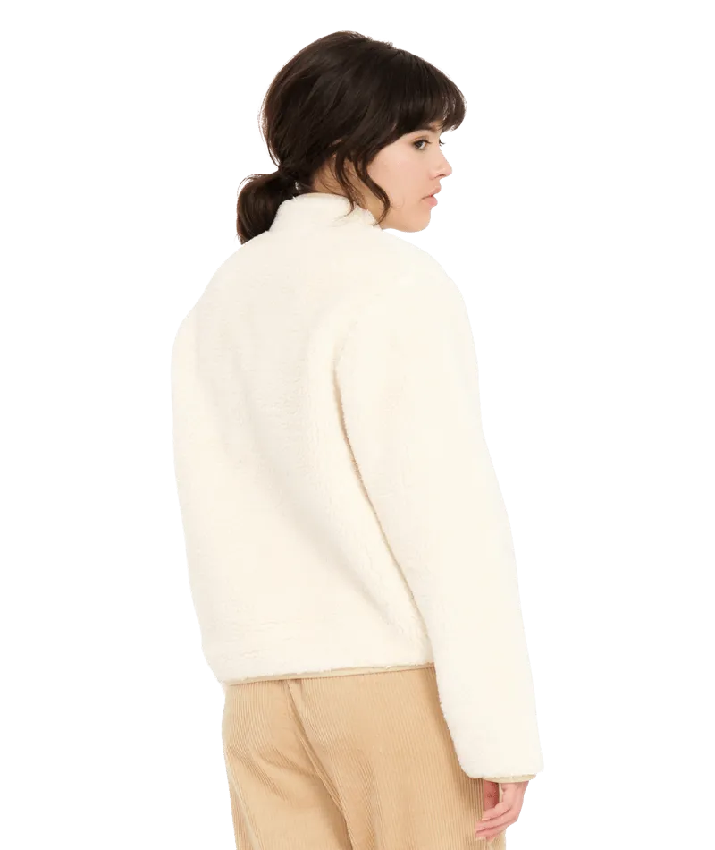 Wuzer Fuzzar Zip Fleece Jacket in Cloud