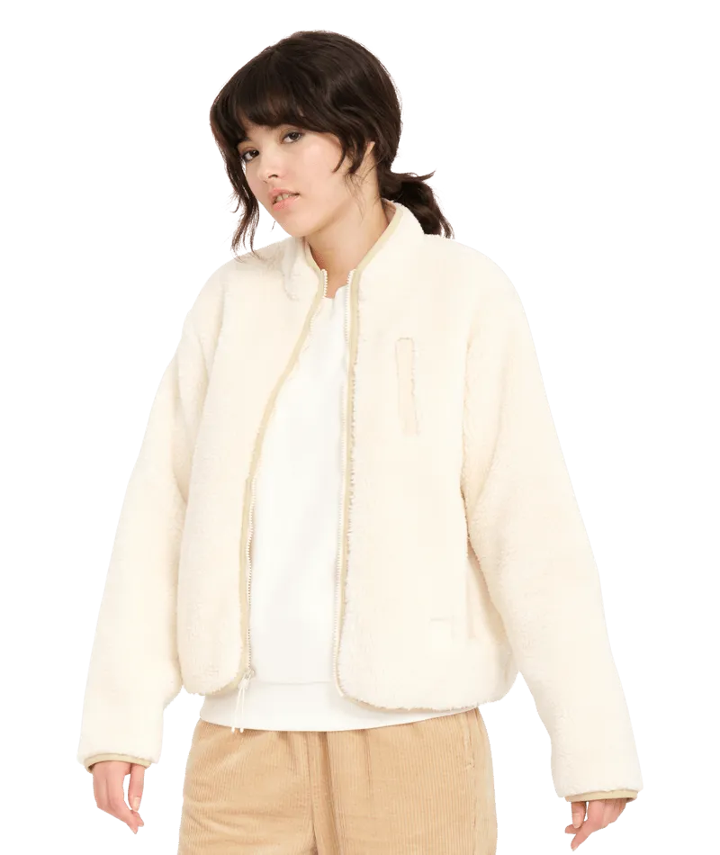 Wuzer Fuzzar Zip Fleece Jacket in Cloud