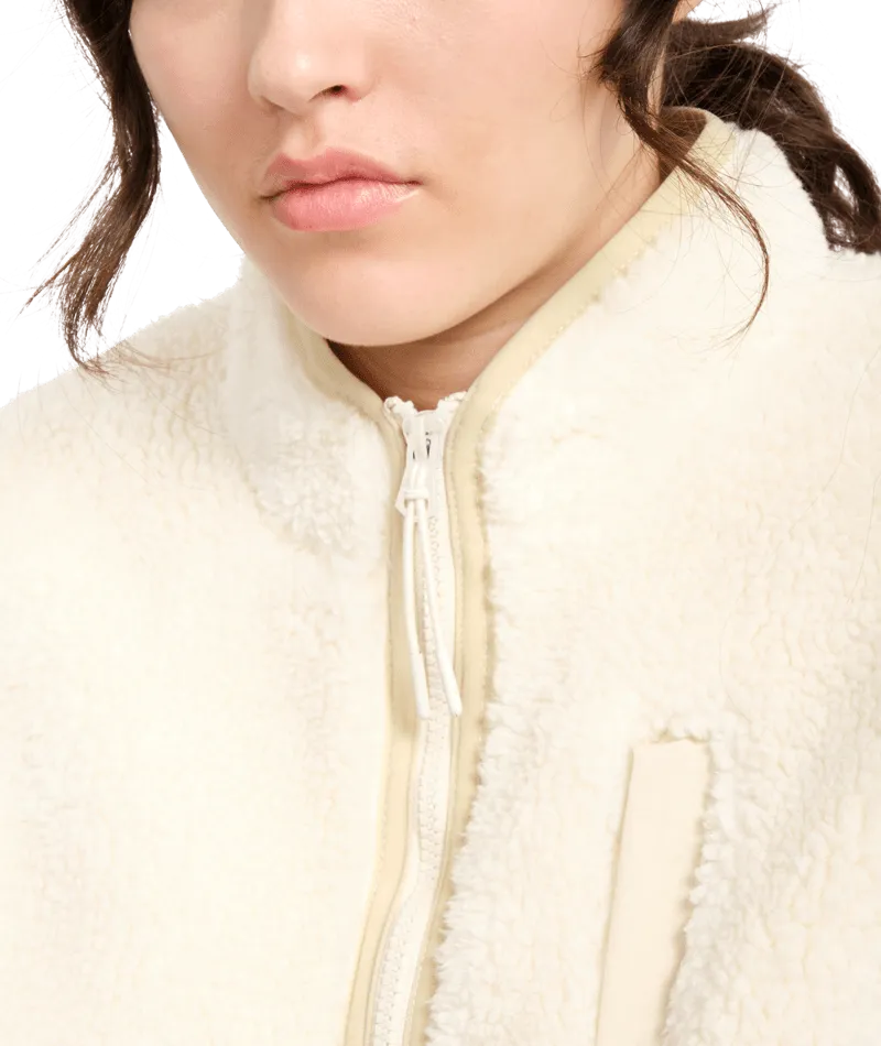 Wuzer Fuzzar Zip Fleece Jacket in Cloud