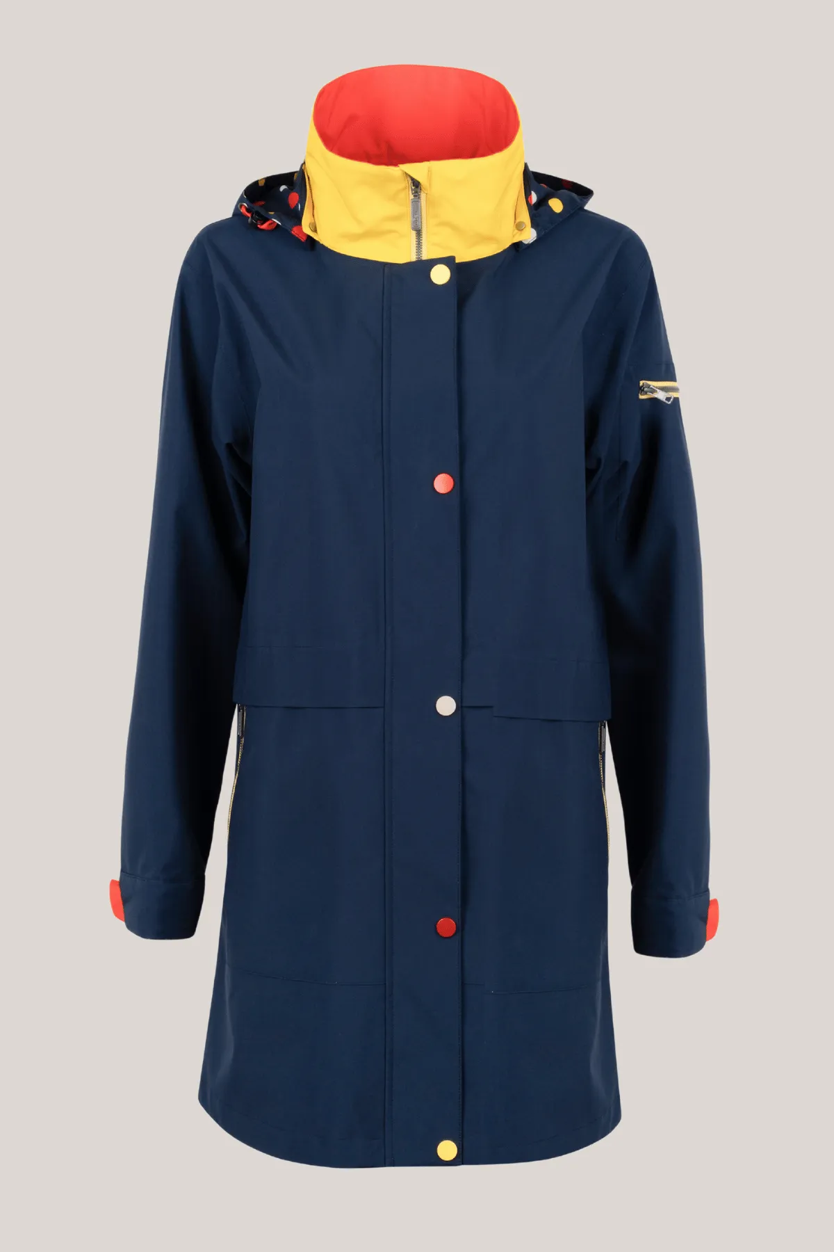 HAILEY Bright A-Line Raincoat with Reflective Colorful Detailing