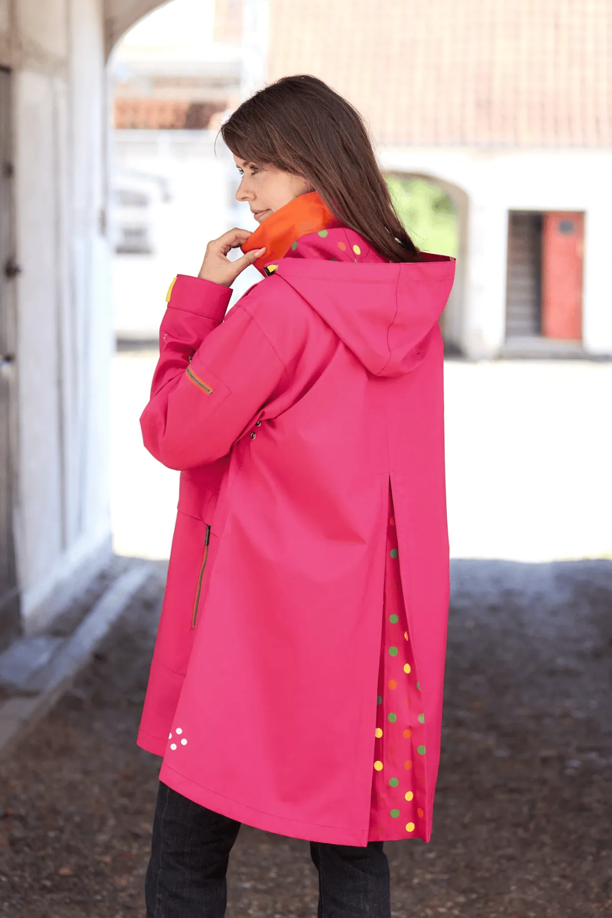 HAILEY Bright A-Line Raincoat with Reflective Colorful Detailing