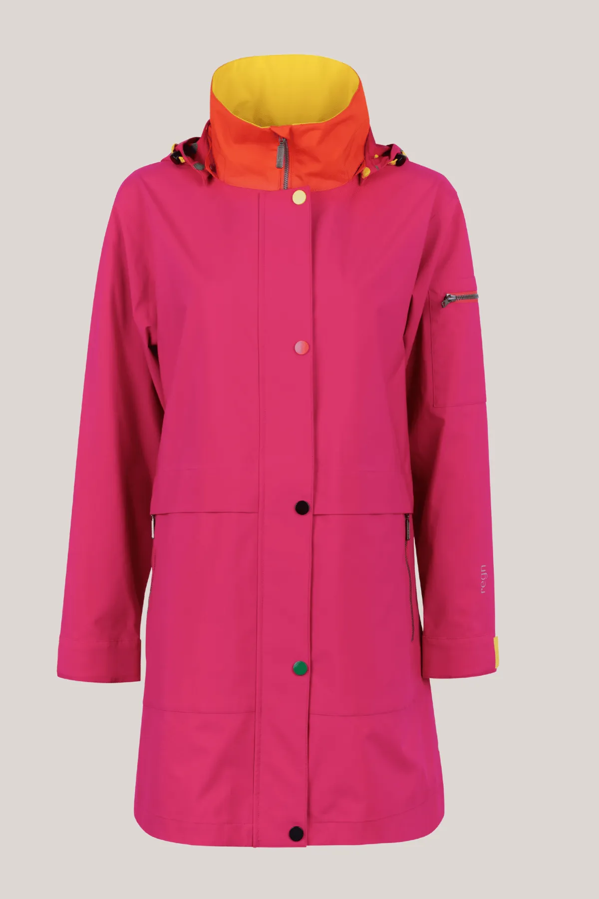 HAILEY Bright A-Line Raincoat with Reflective Colorful Detailing