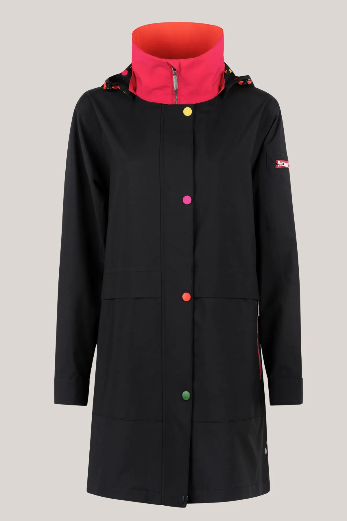 HAILEY Bright A-Line Raincoat with Reflective Colorful Detailing