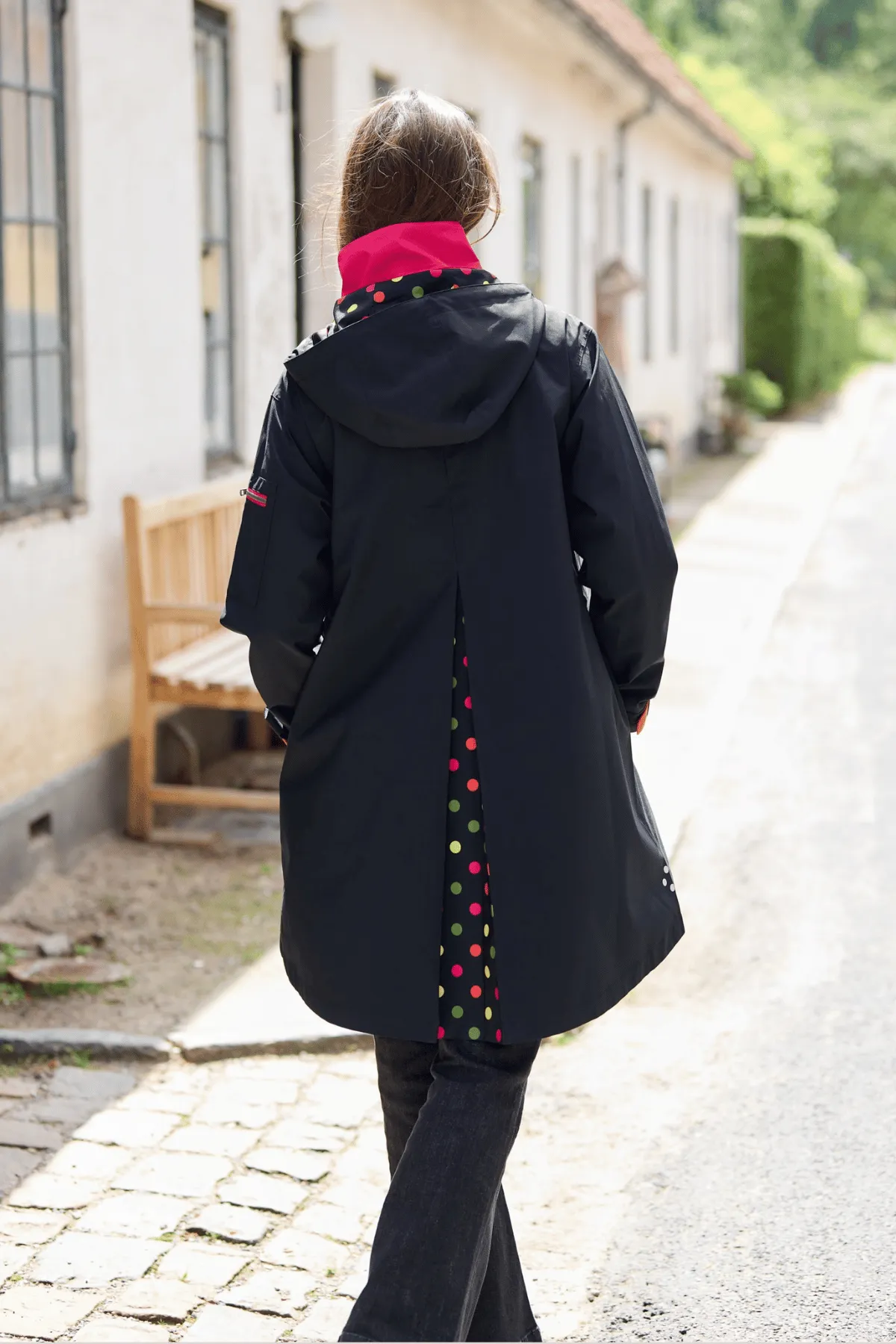 HAILEY Bright A-Line Raincoat with Reflective Colorful Detailing