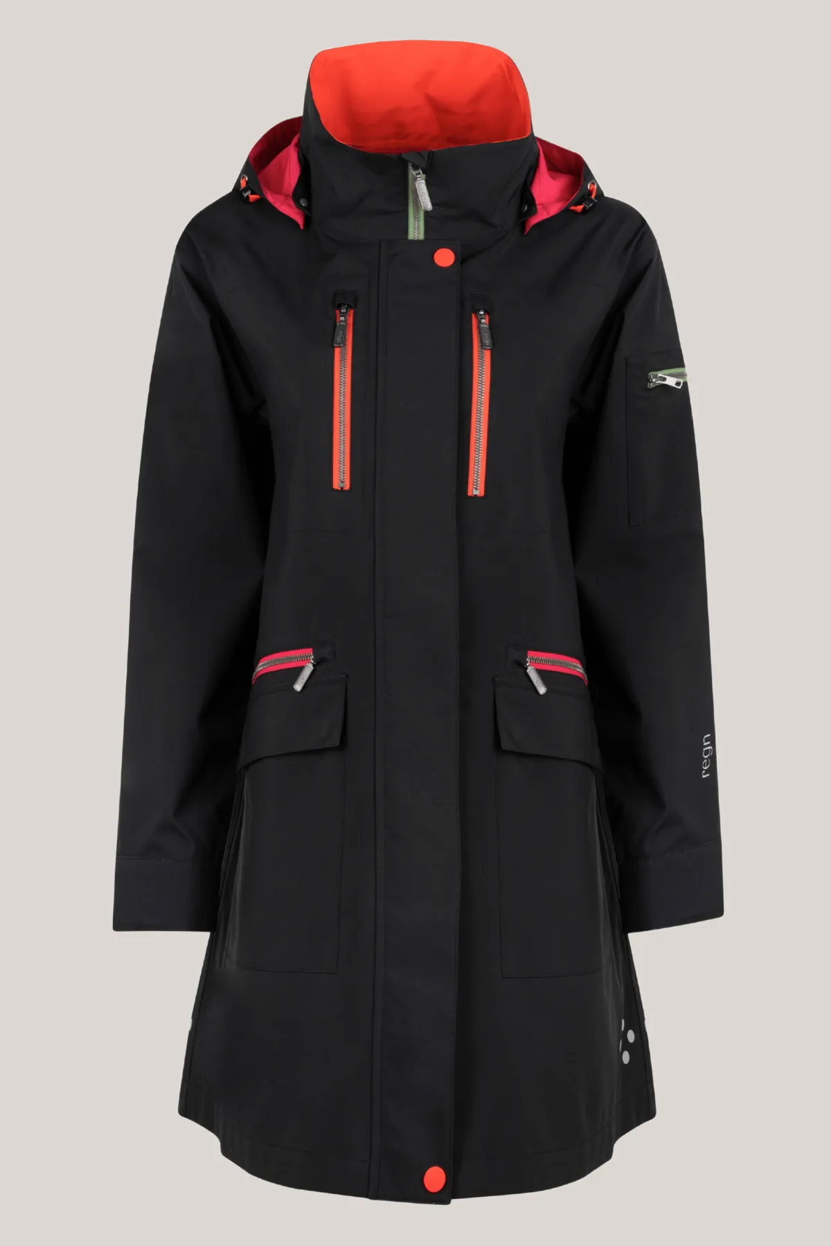 HALLIE Raincoat with Taped Seams, Detachable Hood & Zip Pockets