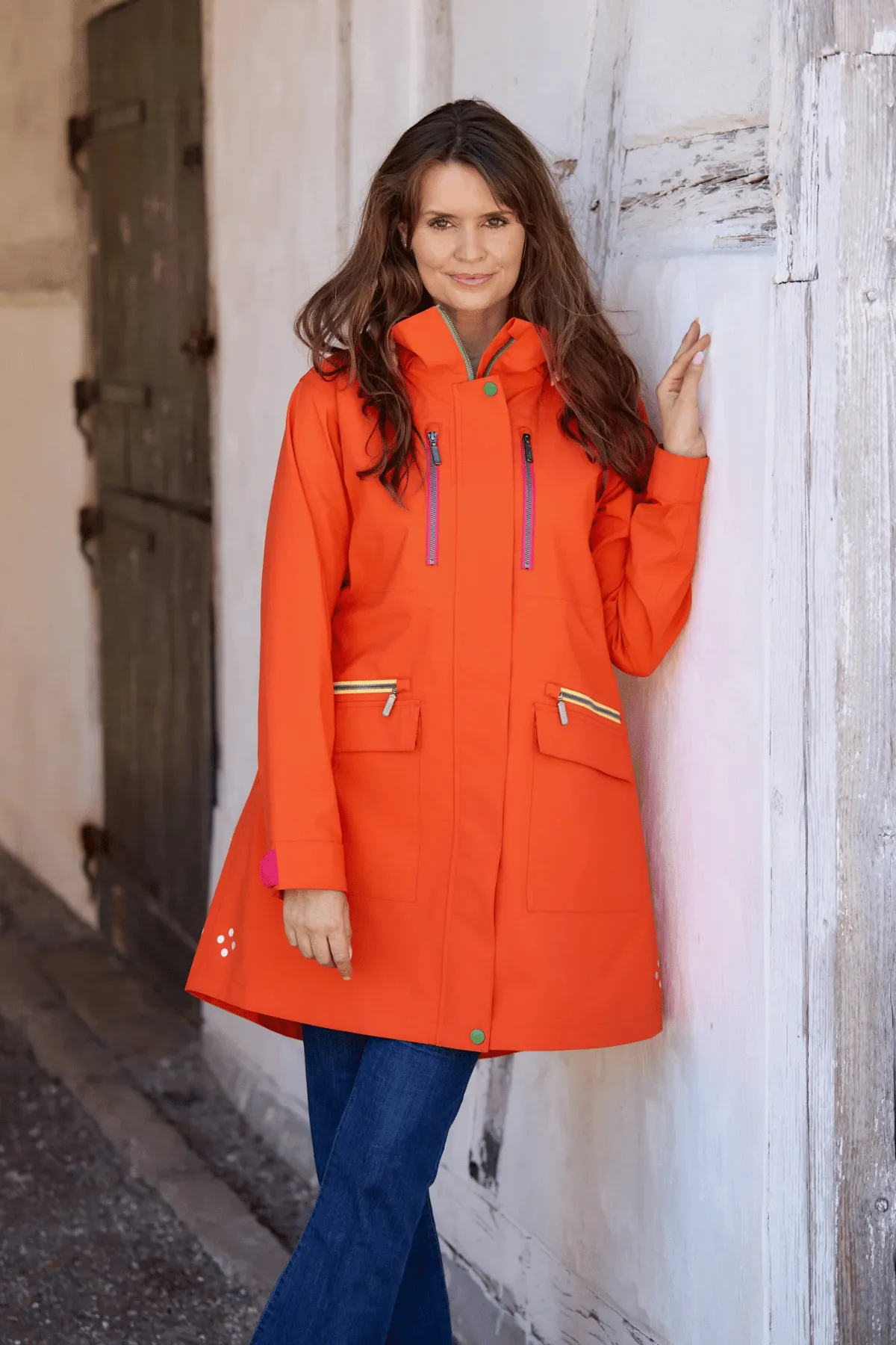 HALLIE Raincoat with Taped Seams, Detachable Hood & Zip Pockets