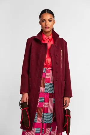 Hallow coat in aubergine cashmere
