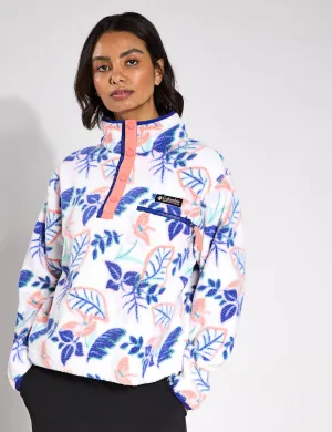Helvetia II Cropped Sherpa Half Snap Printed Fleece - Sea Salt Pasteled Multi