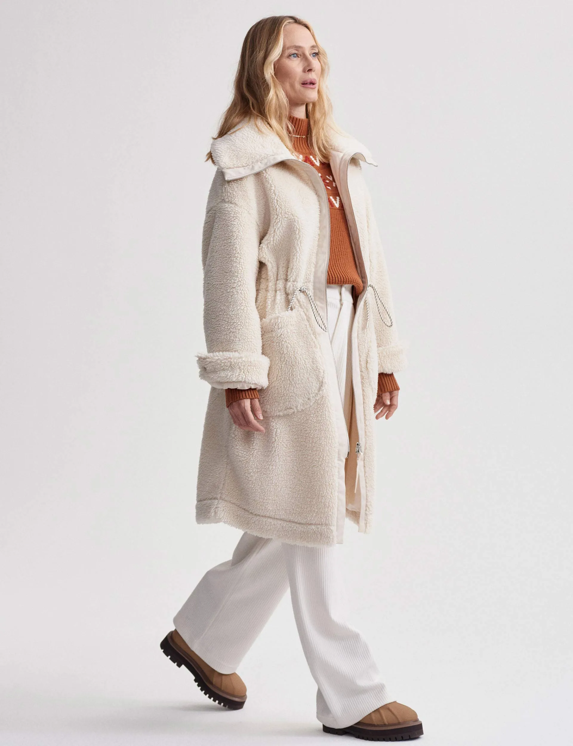Logan Sherpa Coat - Sandshell