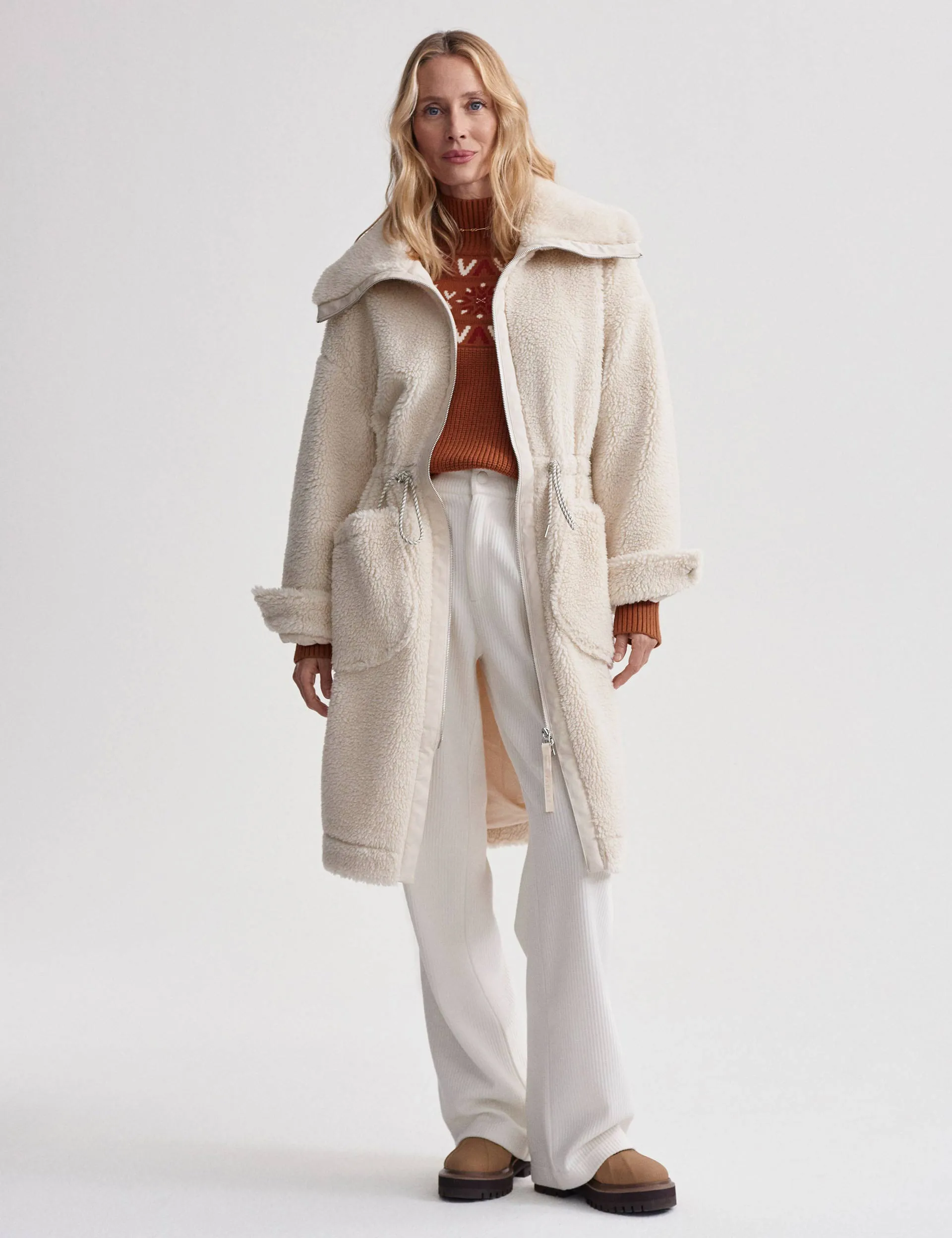 Logan Sherpa Coat - Sandshell